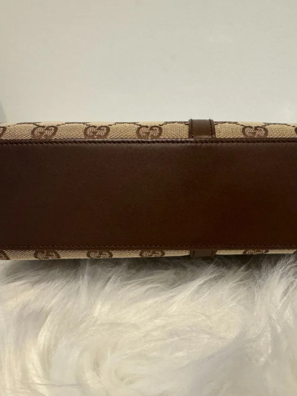 Vintage Gucci Jackie Bardot Shoulder Bag GG Monogram Canvas Brown